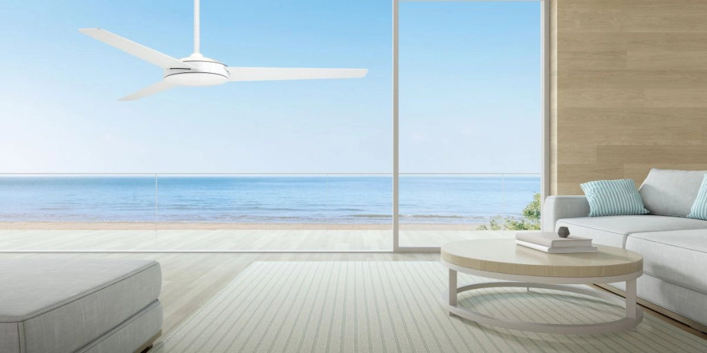Vam Ventilatore da soffitto bianco 132 cm con regolatore da parete a 4 velocità