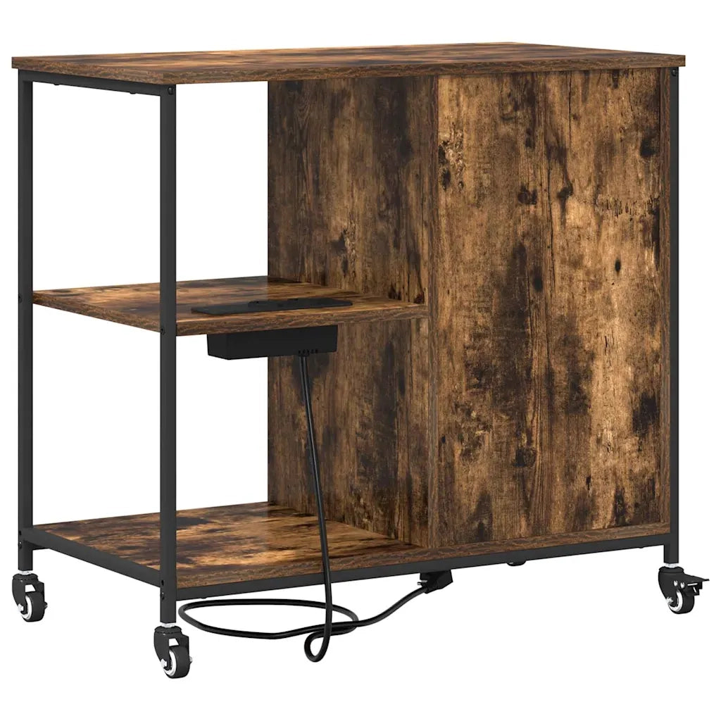 Cabina con Stazione di Ricarica Rovere fumé 76 x 41 x 72 cm 859837