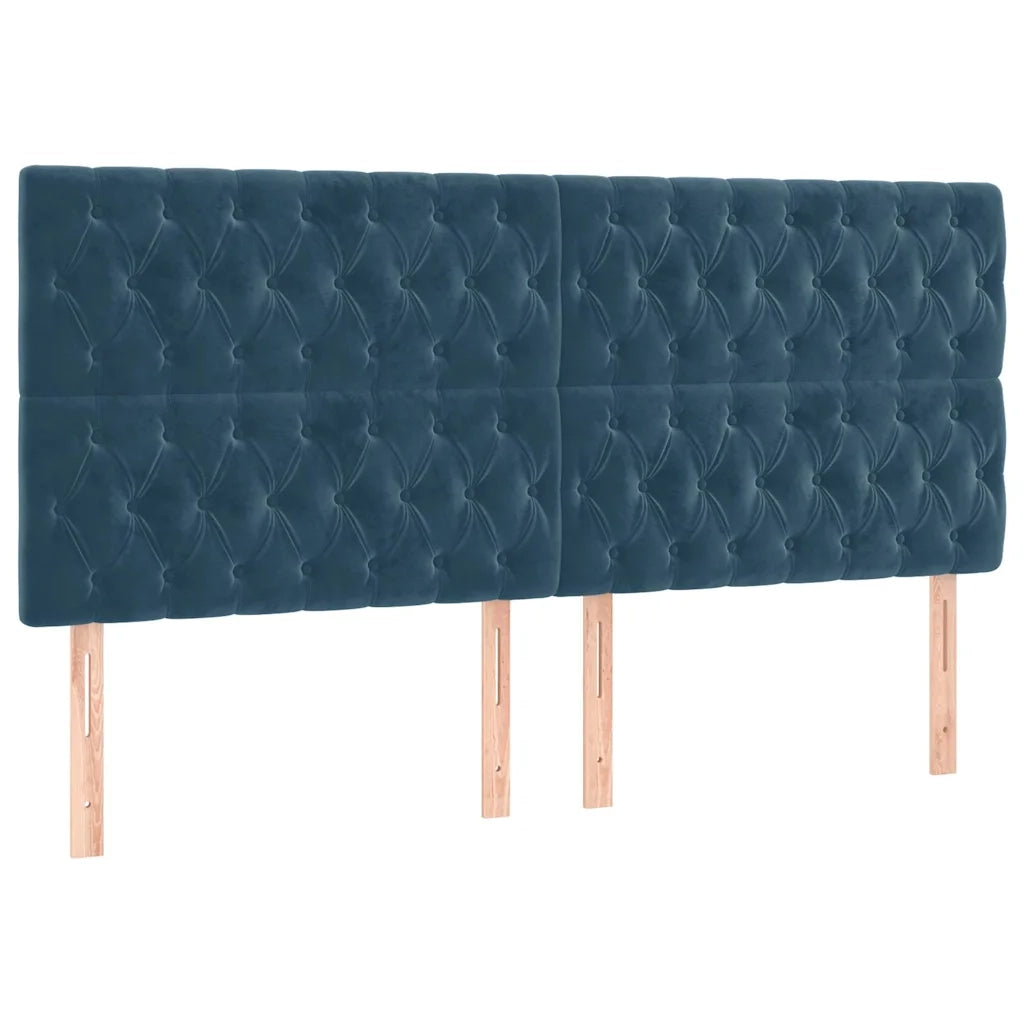 Giroletto a Molle con Materasso Blu Scuro 180x200 cm in Velluto