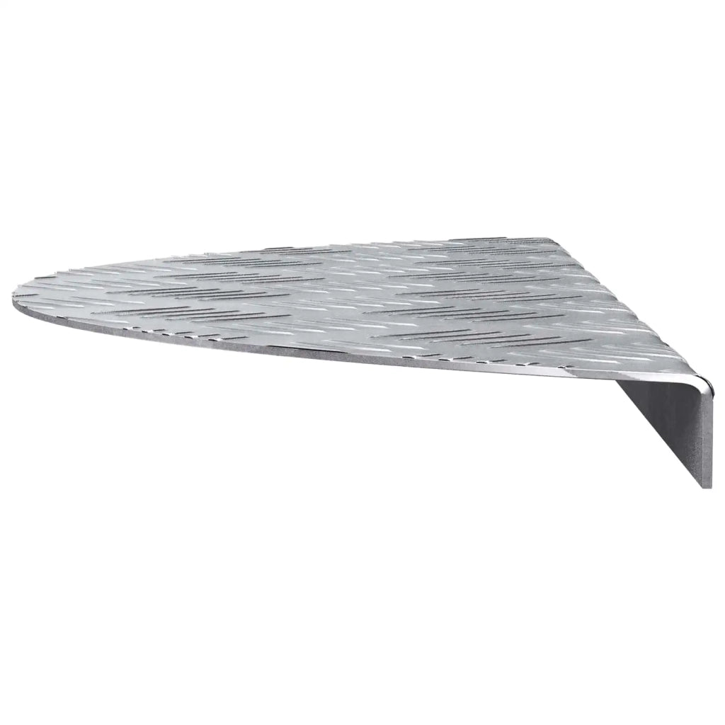 Gradini per Scale 10 pz | Tappetini per scale autoadesivi Argento 60 x 18 x 2,5 cm Alluminio