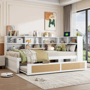 LETTO Multifunzionale 90x200 cm con letto estraibile, legno, bianco