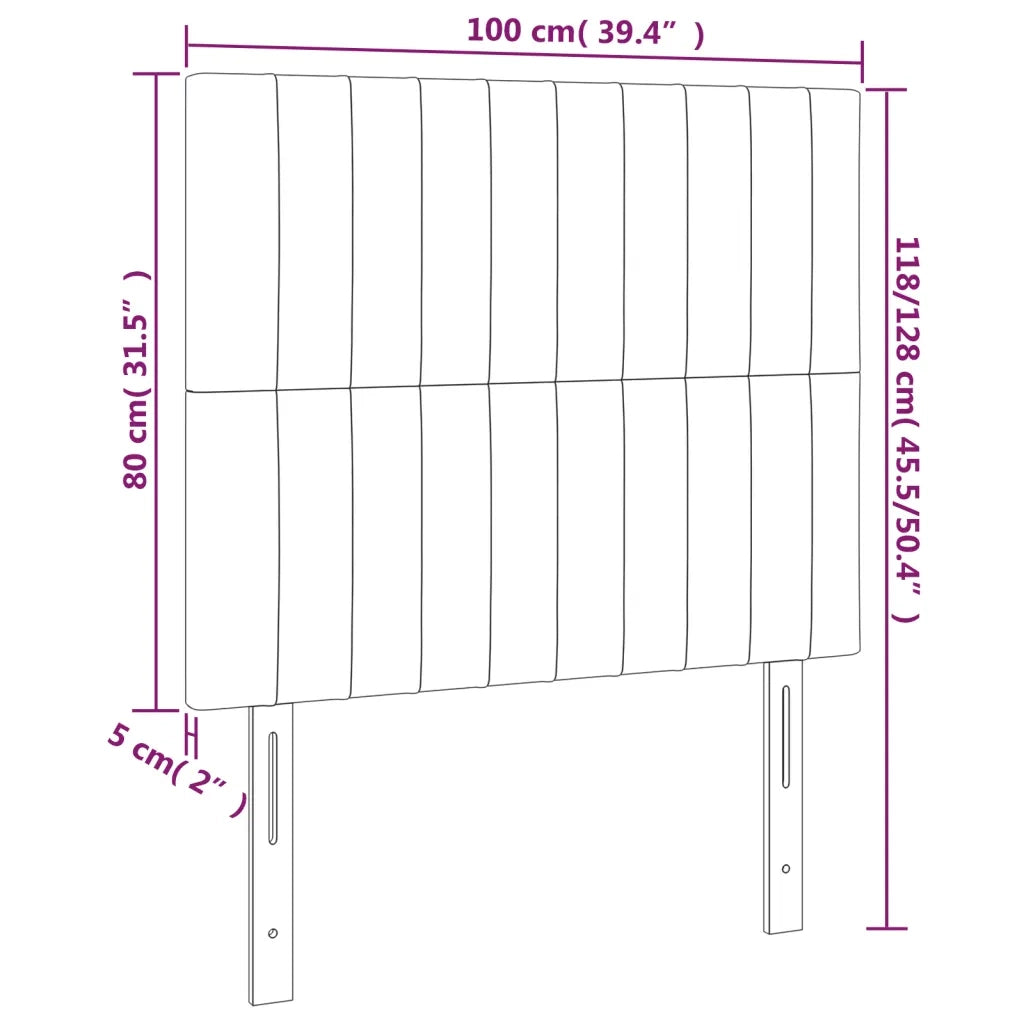 Testiera | Testata Nera 100x5x118/128 cm Tessuto