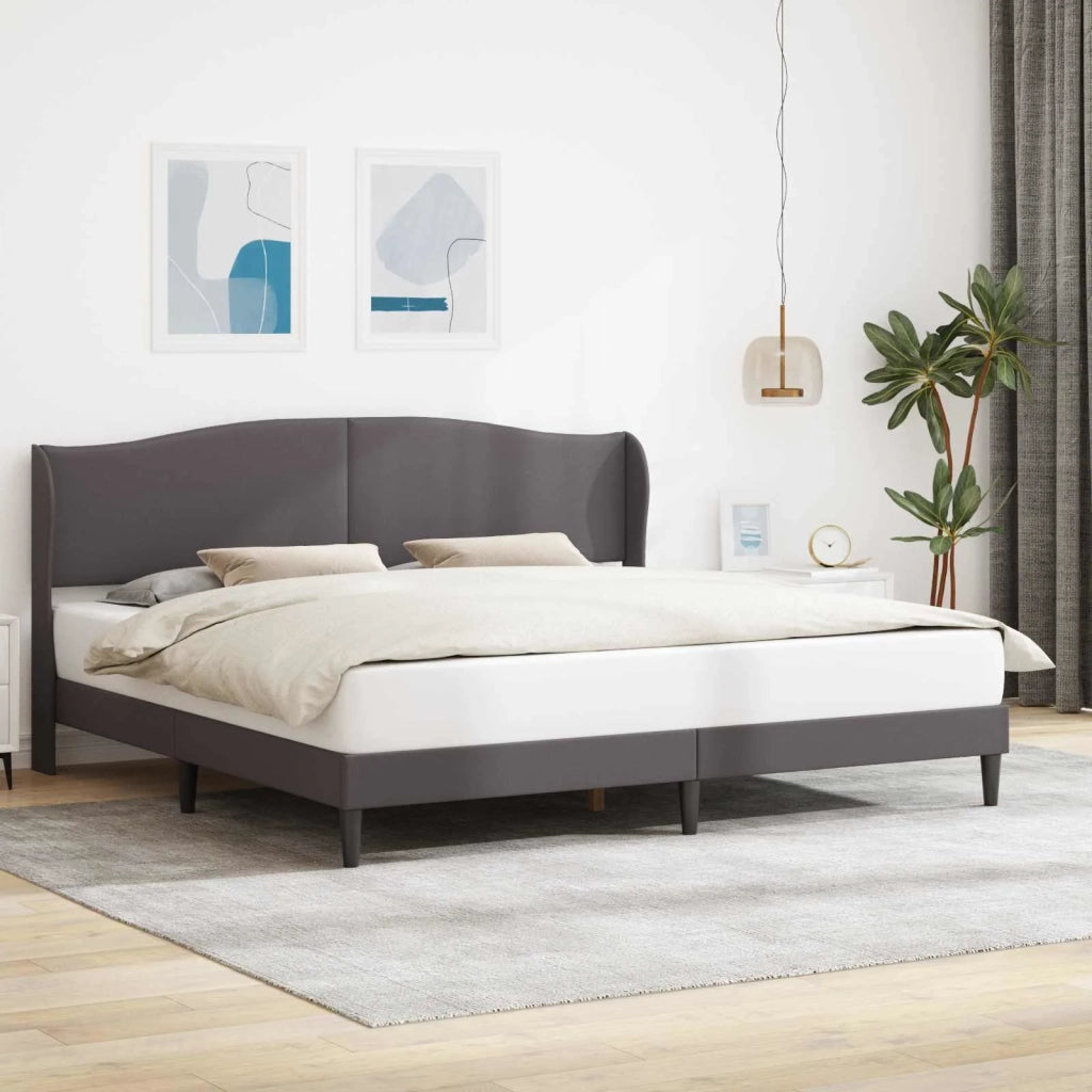 Struttura del letto con testiera-Giroletto Grigio 180 x 200 cm Similpelle 135806