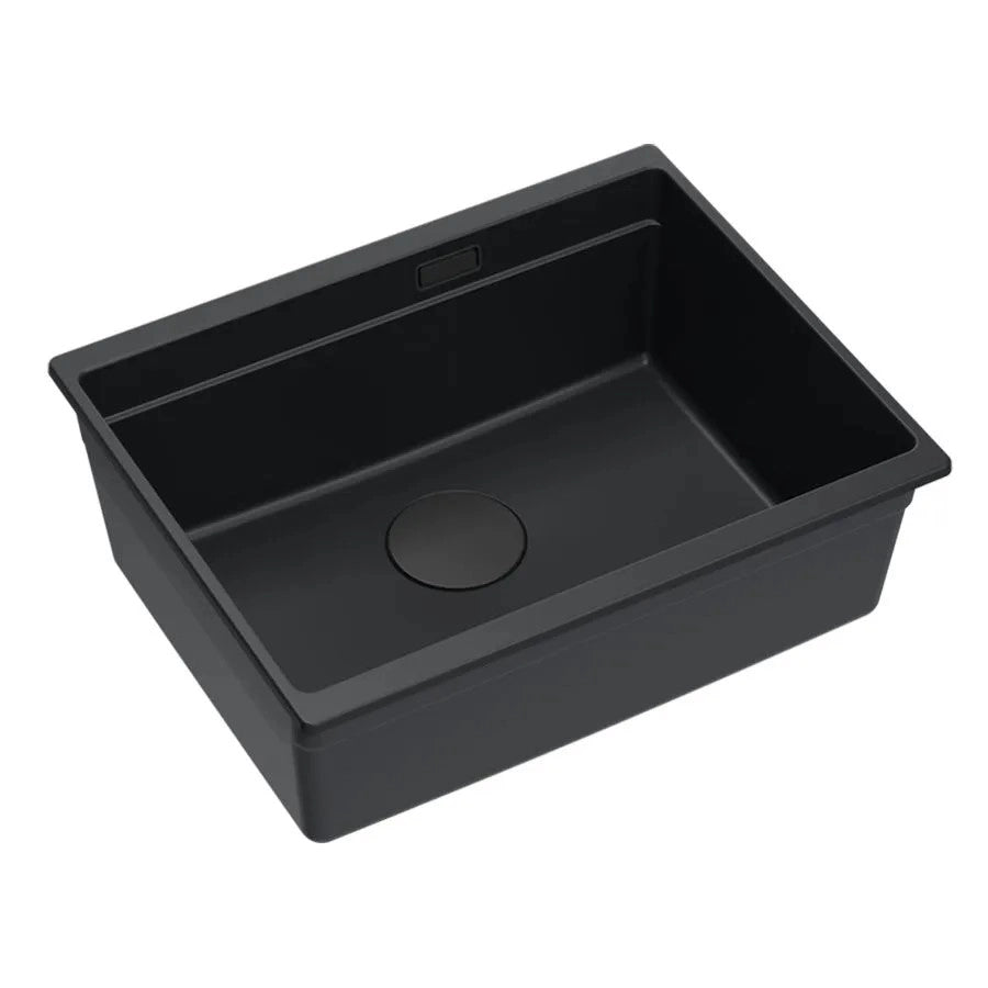 Lavello In Granito Logan 100 Black Tappo rame spazzolato