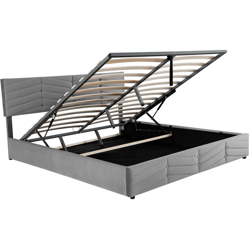 letto imbottito velluto grigio 180 x 200 cm