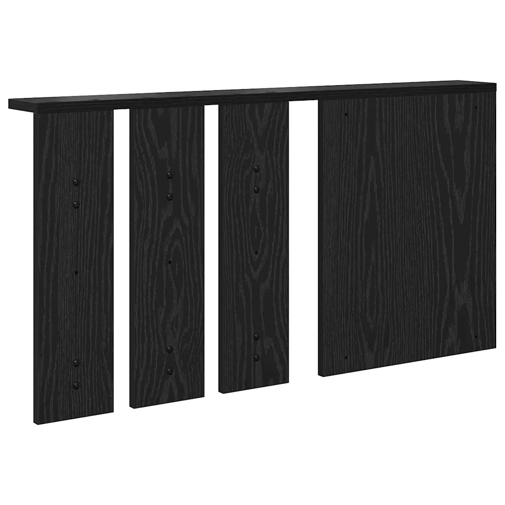 Appendiabiti a muro con lo scaffale Rovere nero 85 x 10 x 45 cm 874484