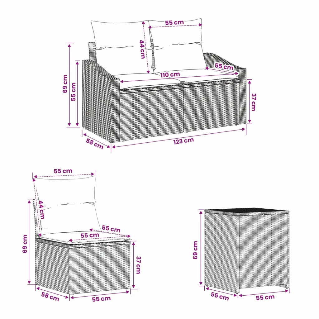 Set di divani 7 pz Beige e Grigio Chiaro 3448749