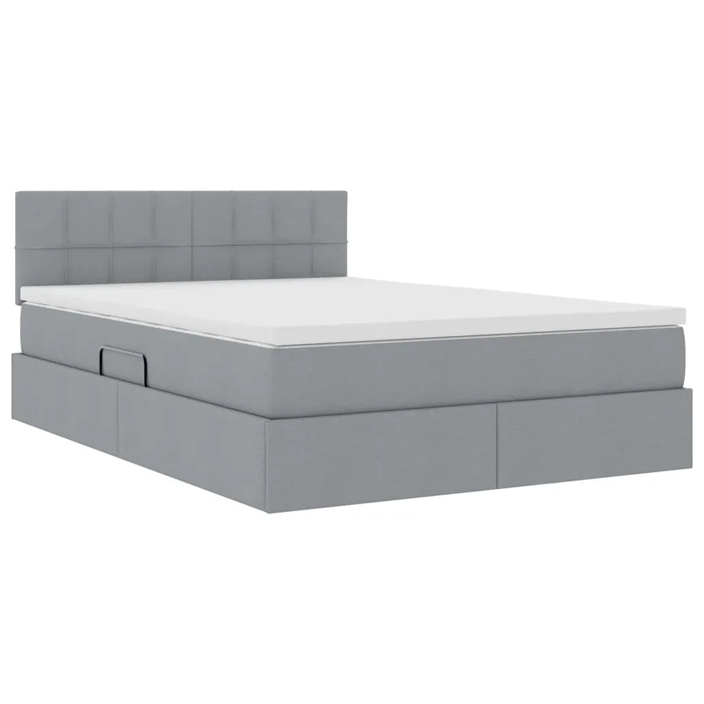 Letto con contenitore e materasso Grigio chiaro 140 x 190 cm 3370506
