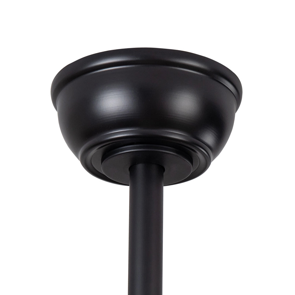 Ventilatore da soffitto con luce; 5 pale in legno massello; noce e nero