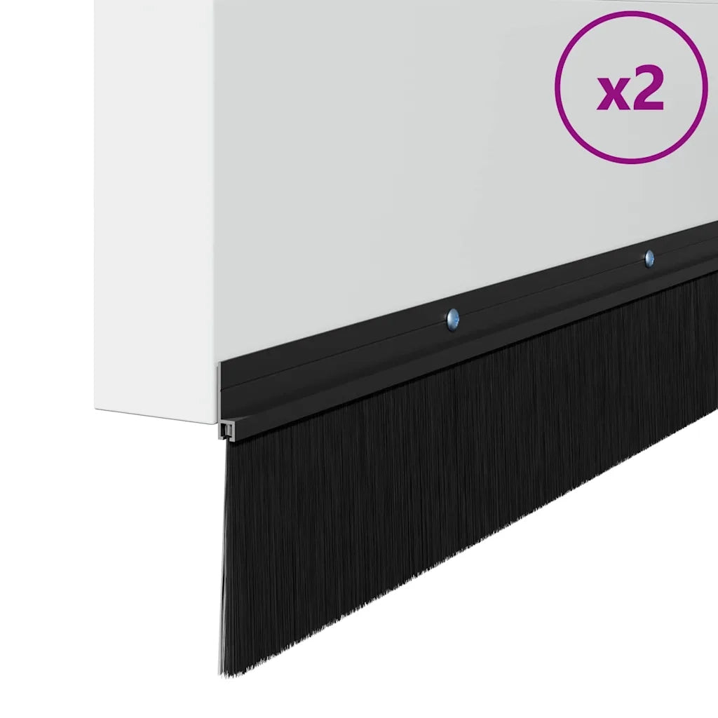 Spazzole per porte a vite 2 pz Nero 100 cm Lega di alluminio CFW2611502