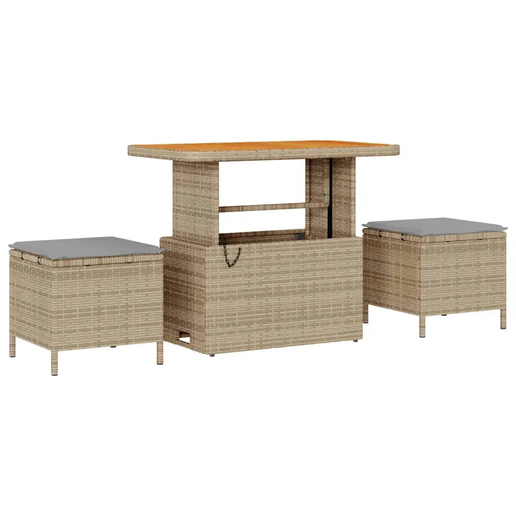 Set Divano da Giardino 11 pcs Beige e Grigio Chiaro polyrattan 3363587