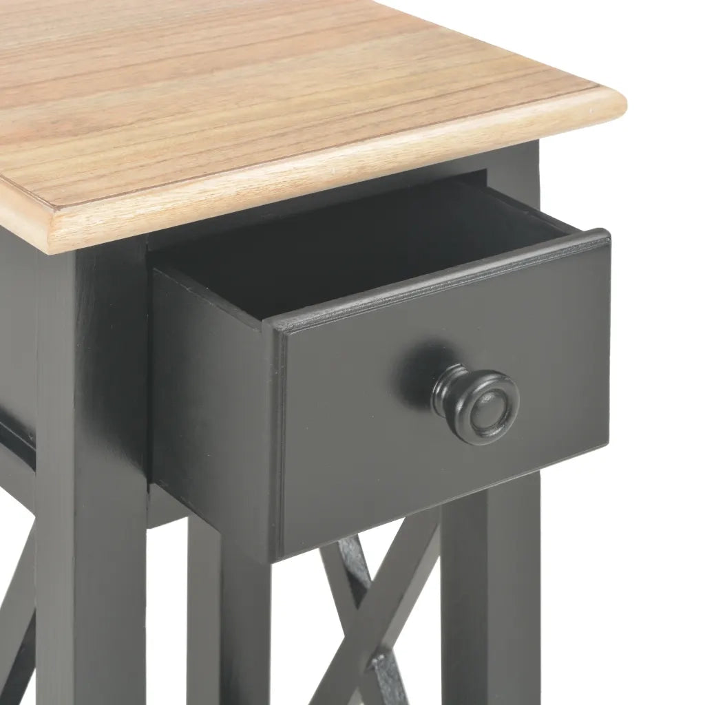 Tavolino Laterale | Tavolo laterale Nero 27x27x65,5 cm in Legno
