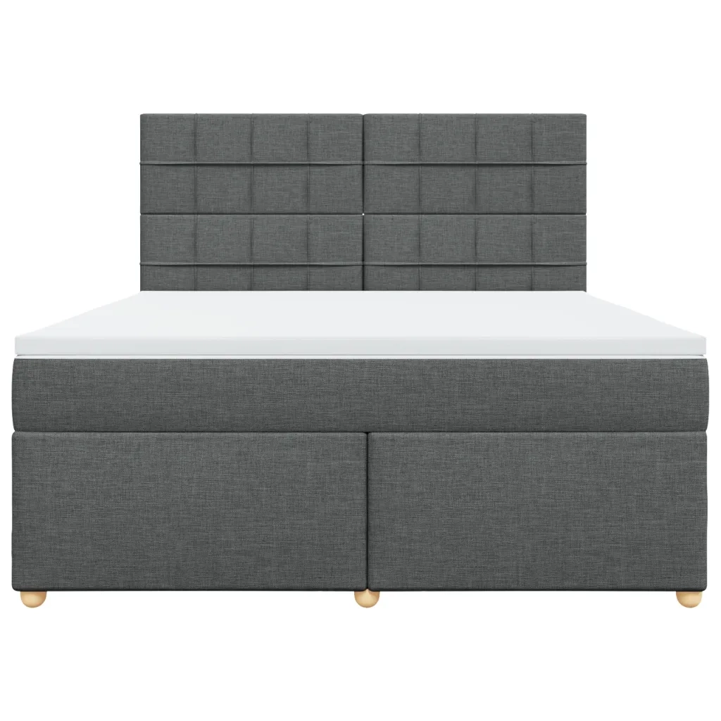 Giroletto a Molle con Materasso Grigio Scuro 180x200 cm Tessuto 3291360