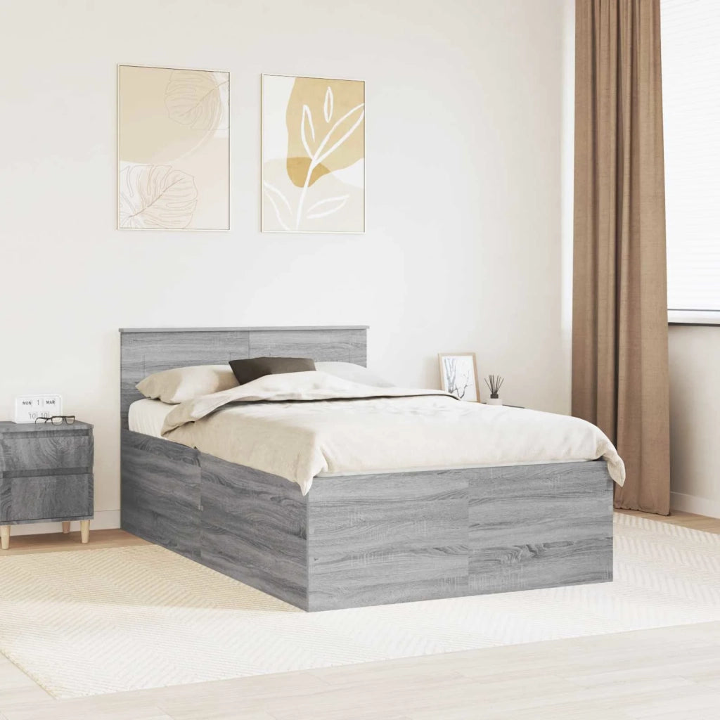 Struttura del letto con testiera Grigio Sonoma 120 x 190 cm 3408597