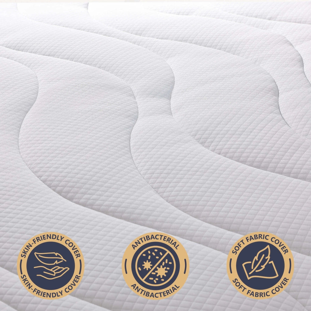 Materasso matrimoniale 180x200 in Waterfoam Ipoallergenico, 25 cm ESSENTIAL | Imbottitura in Ovatta e Rivestimento in Tessuto 3D Traspirante, Antiacaro e Antifungino | Made in Italy