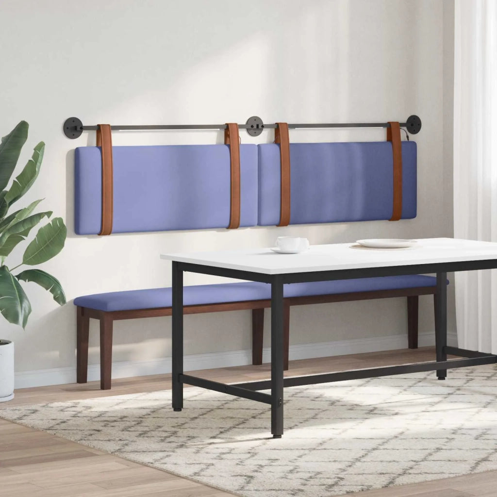 Testiera sospesa Con luce LED Blu jeans PU Antico 3424055
