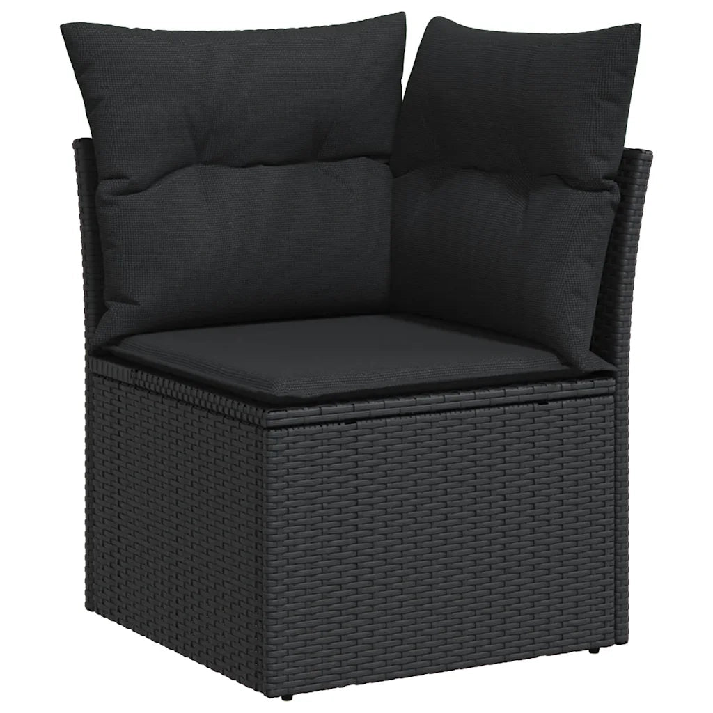 Set Divani da Giardino con Cuscini 7pz Nero Polyrattan 3326946