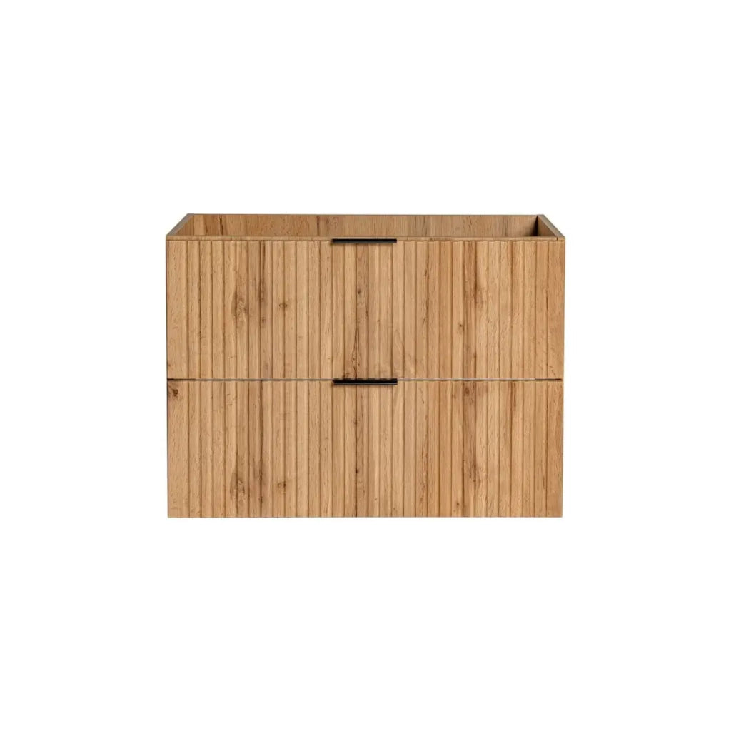 Mobile sottolavabo NOXERA – 80 cm – 2 cassetti – Colore rovere wotan – Mobile sospeso elegante