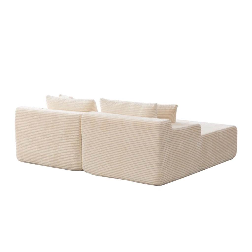 Divano modulare, divano compatto, divano in chenille, schiuma ad alta elasticità 30D, base antiscivolo, 2 posti, beige