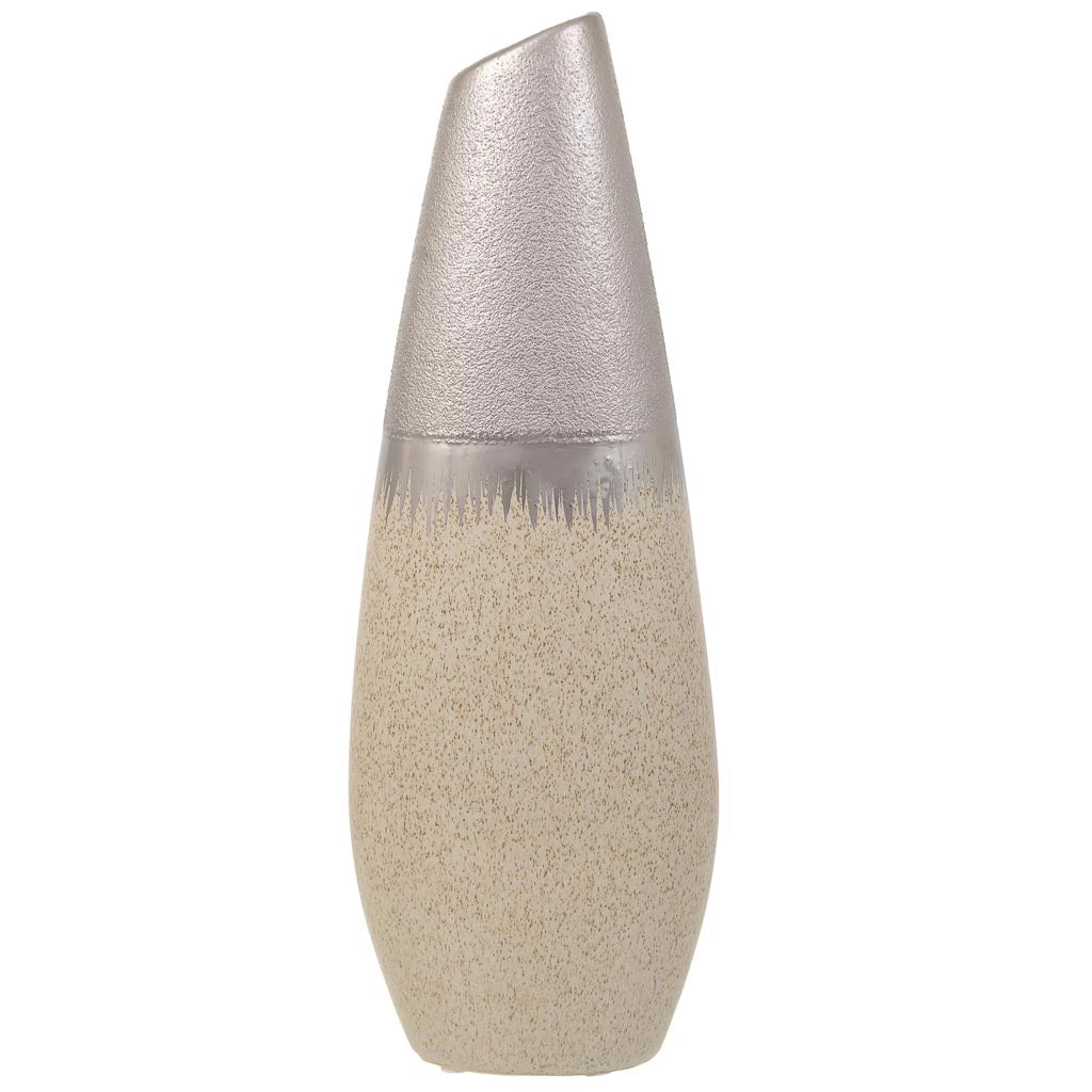 Vaso in ceramica argento 12x7x35h