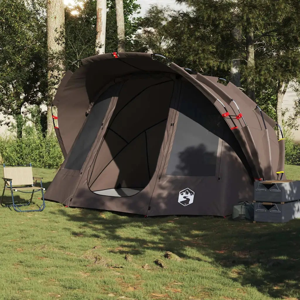 Tenda da Pesca per 5 Persone Marrone Impermeabile
