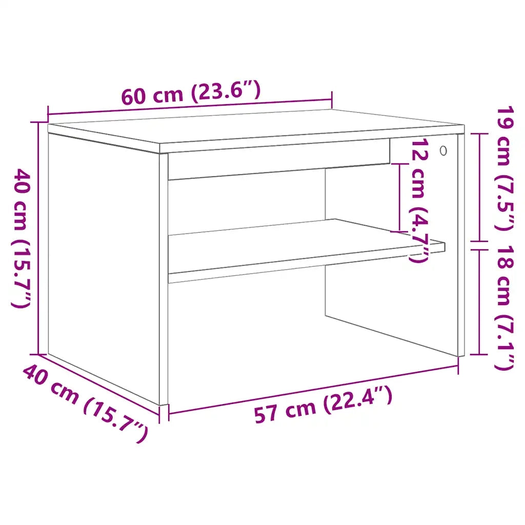 Mobile Porta TV Grigio Sonoma 60x40x40 cm in Legno Multistrato 859105