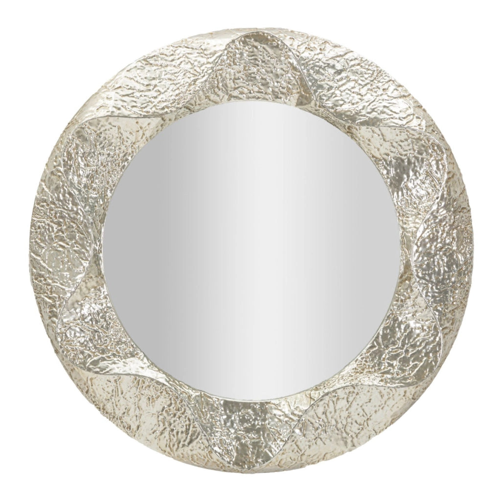 Specchio con Cornice VKH779, Argento, Metallo, 104x7x104 cm