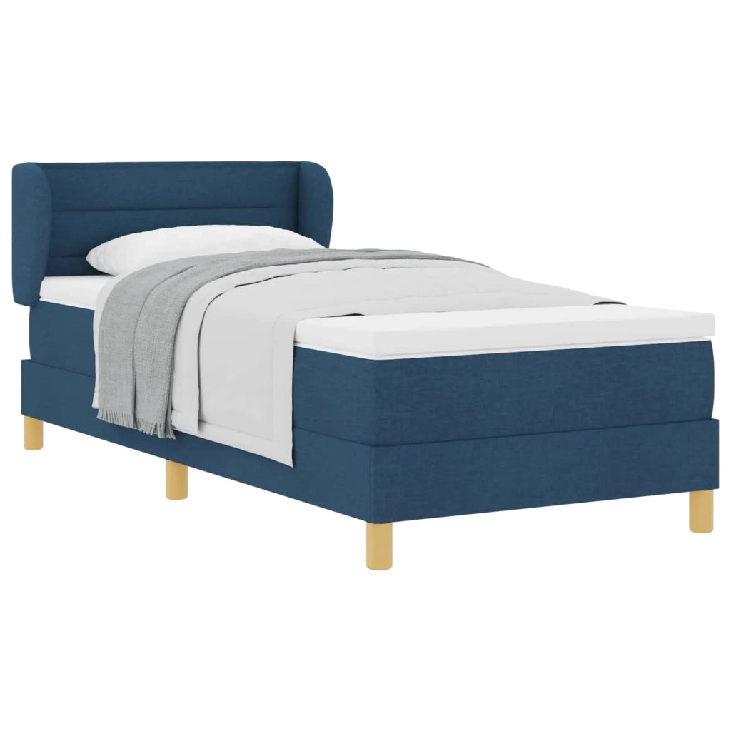 Letto a molle con materasso-Struttura Letto con Materasso Blu 100 x 200 cm Tessuto 651943