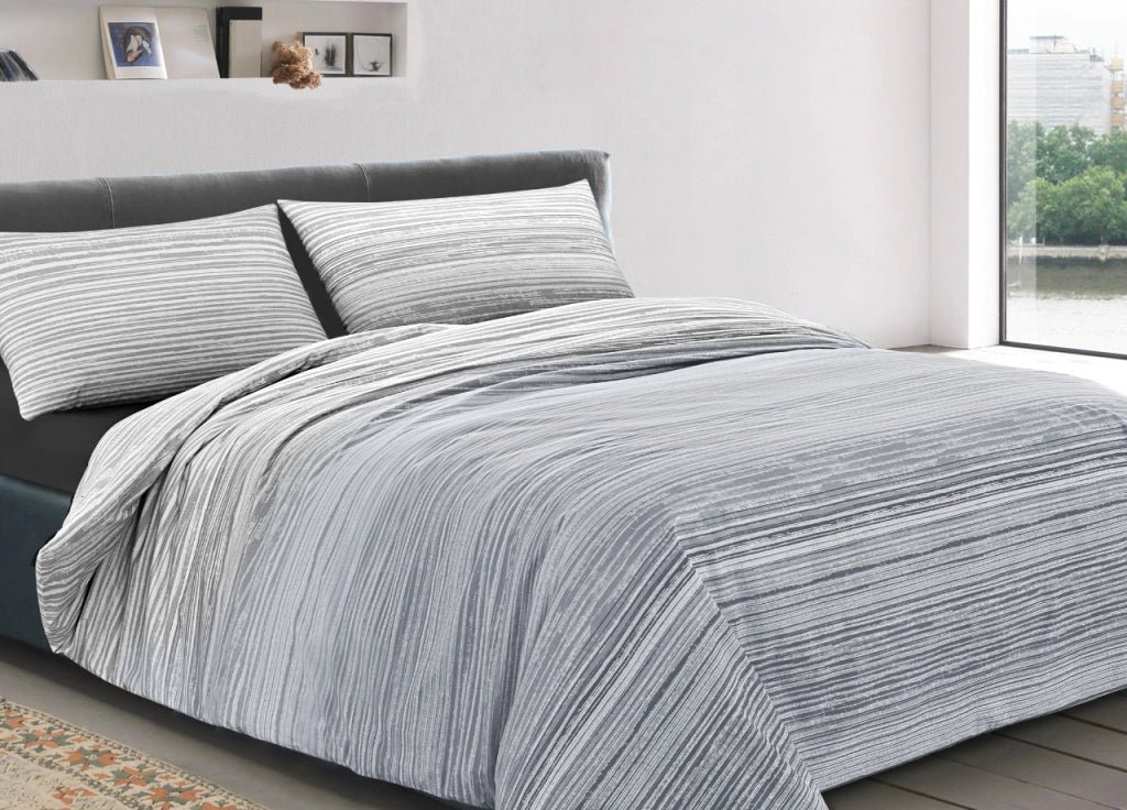 Copripiumino Sacco Piumone 100% Cotone Made In Italy Disegno Padel - Piazza E Mezza - Grigio