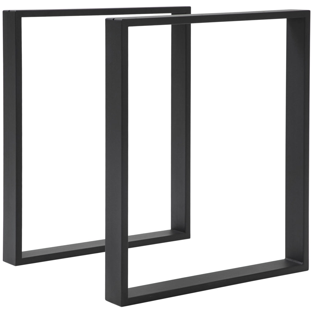 Set 2 Gambe per Tavolo Rettangolari Stile Industriale in Acciaio, Capacit¨¤ 60 kg, 60x8x72 cm, Nero