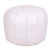 Pouf in pelle bianca 48x48x38h
