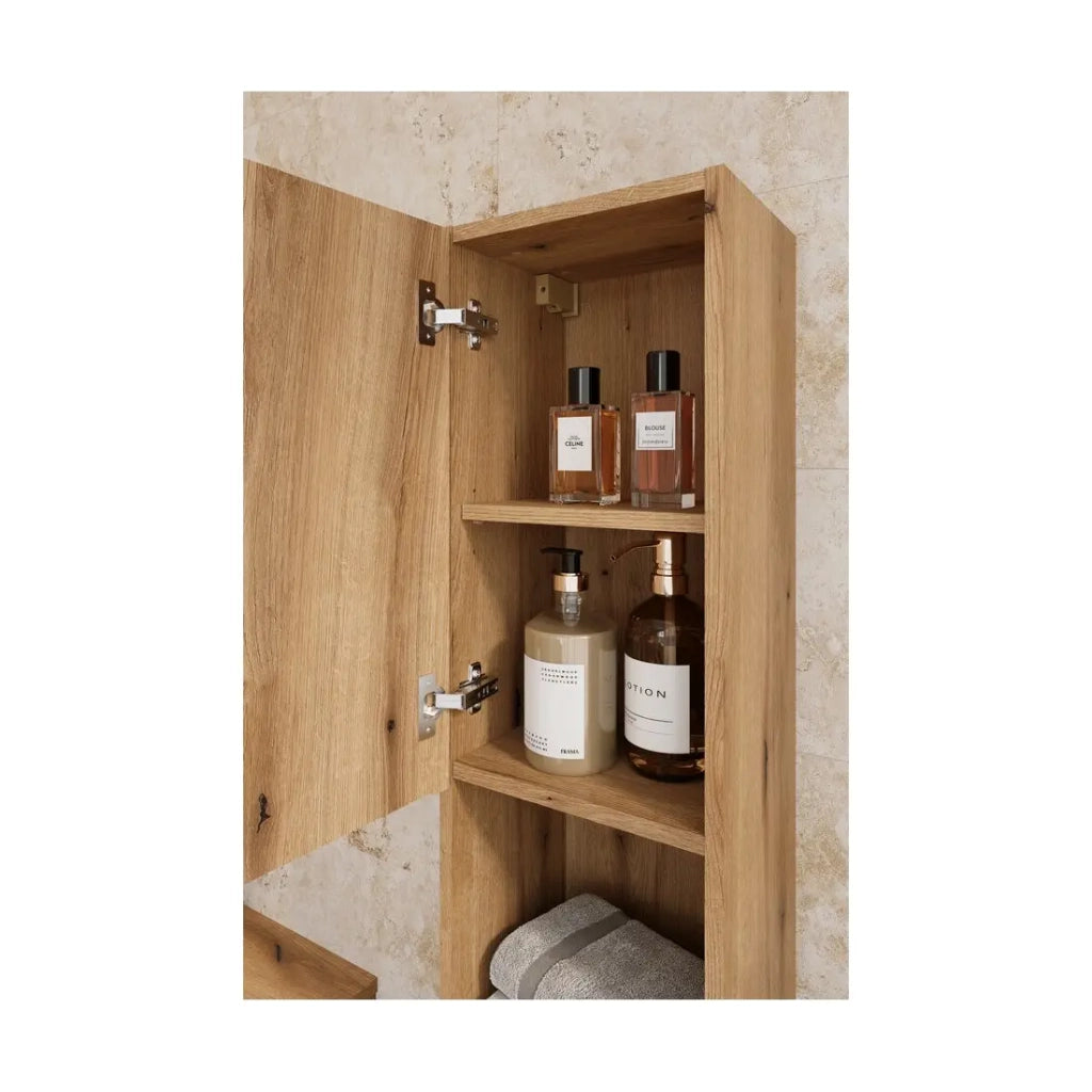 Colonna bagno VANO 140 cm quercia sospesa 2 porte