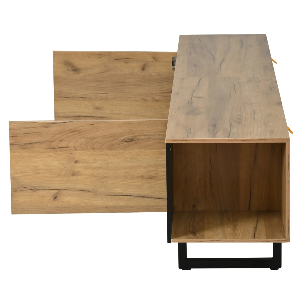 Mobile TV 180x40x55 cm con 2 ante e ripiani laterali in truciolare