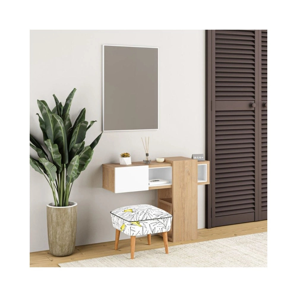Ingresso con specchio Efes colore rovere bianco