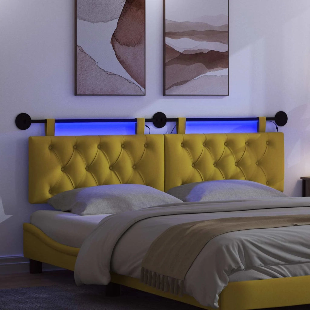 Testiera | Testata sospesa Con luce LED Giallo Velluto