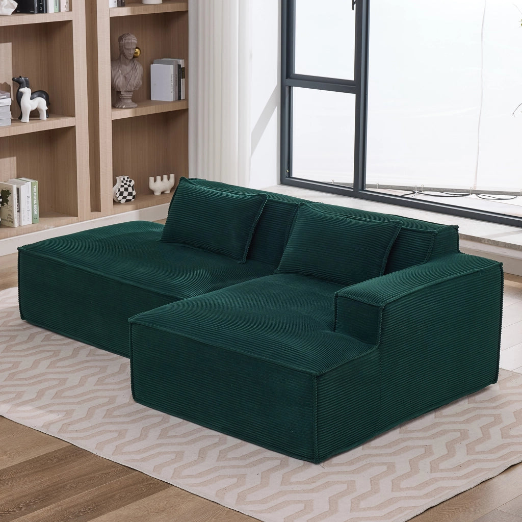 Divano 3 posti in tessuto con cuscini ¨C MINIMAL ¨C 235 cm grigio
