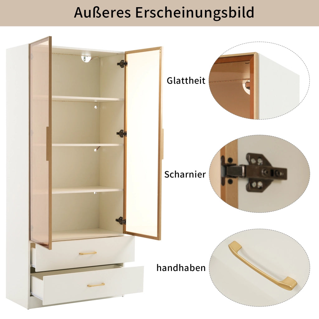 Mobile da bagno con vani aperti e ante; per bagno e studio; in MDF; bianco