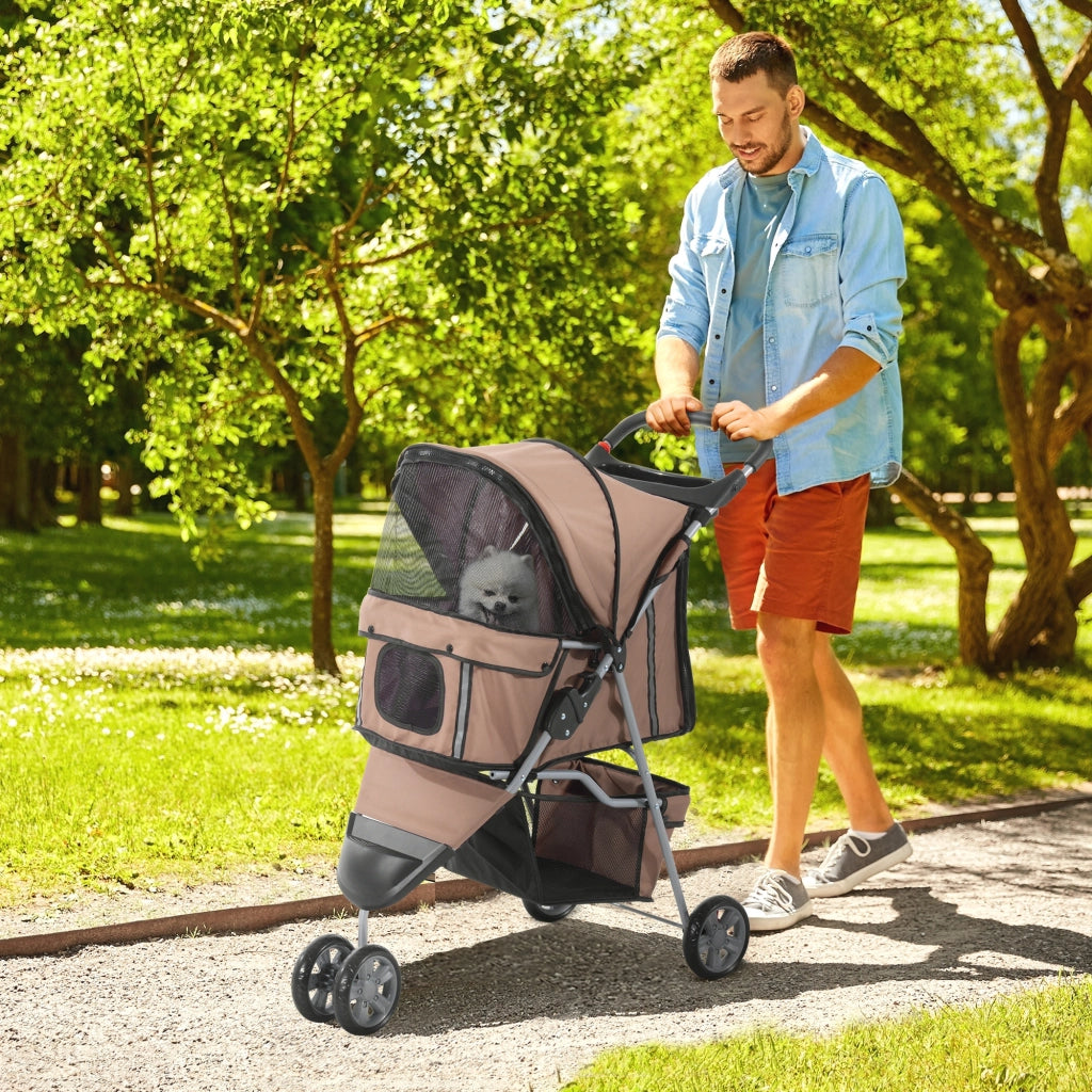 Carrello pieghevole per cani e gatti ¨C Minimal ¨C con cuscino, rete e tasche