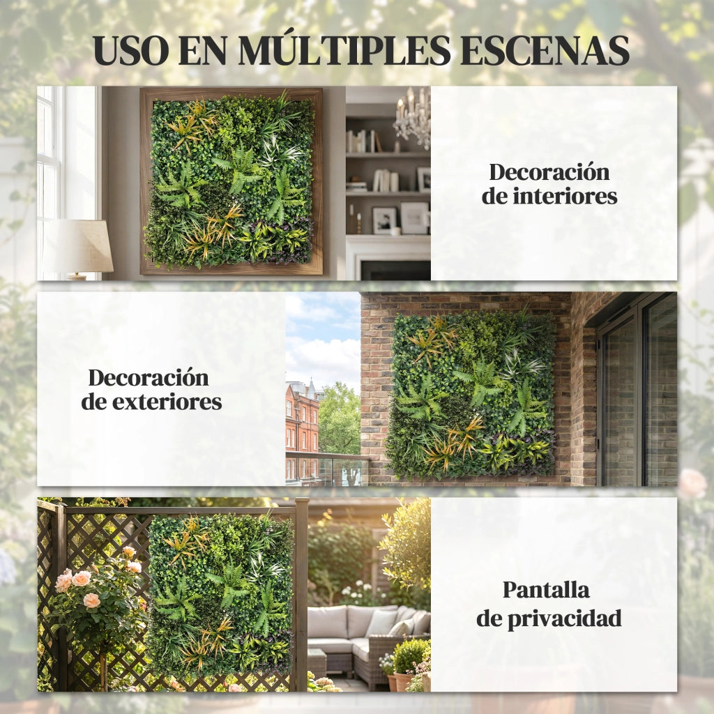 Seto Artificiale per Giardino ¨C Minimal ¨C Verde 100x100 cm