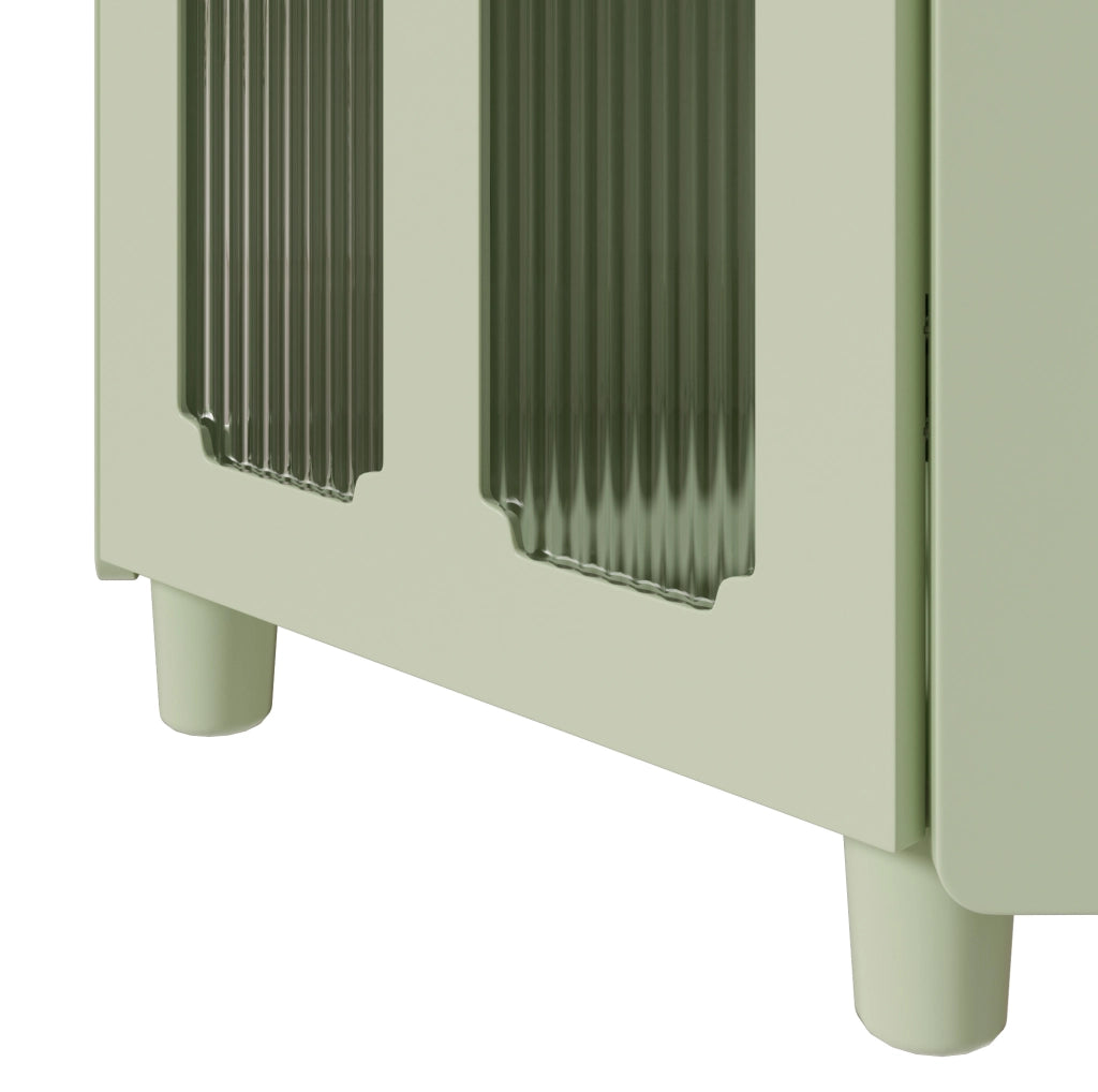 Mobile angolare 63,5x124 cm con LED controllati tramite app in MDF verde