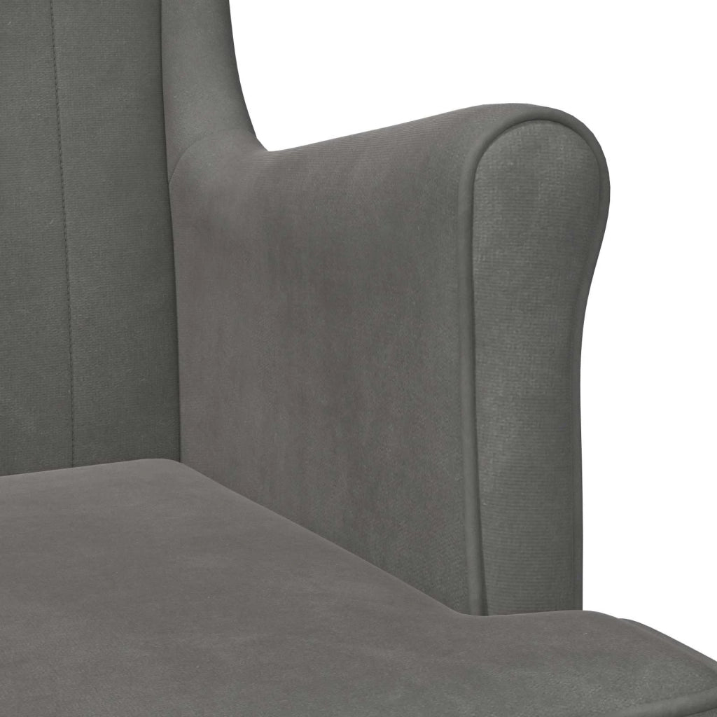 Poltrona | Sedia Relax Grigio Scuro Velluto