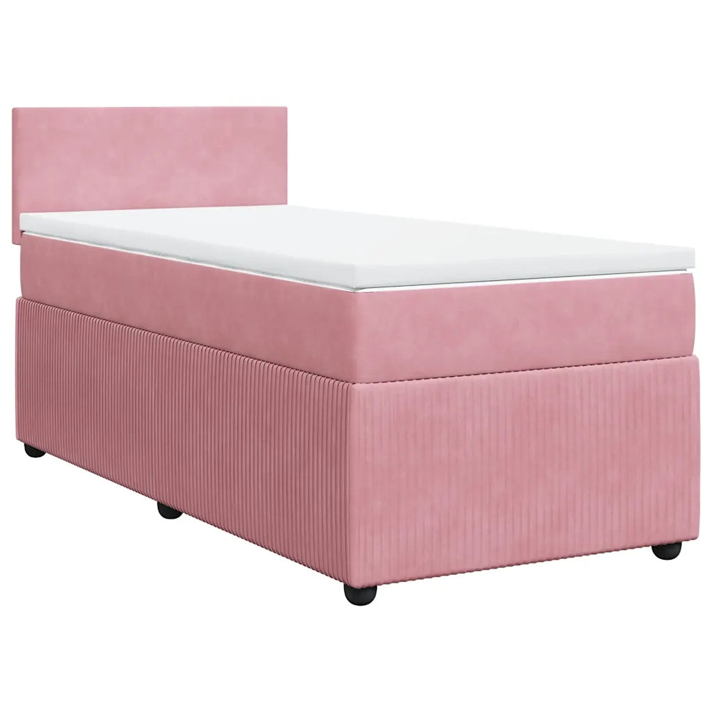 Giroletto a Molle con Materasso Rosa 90x200 cm in Velluto