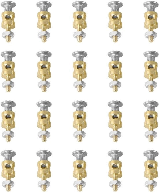 Blocco di connessione universale 20 pezzi - Stoppa di accoppiamento metallico - Bocchetta a vite - Utilizzo universale - Sicuro e stabile - Regolazione di precisione - Stoppa di accoppiamento