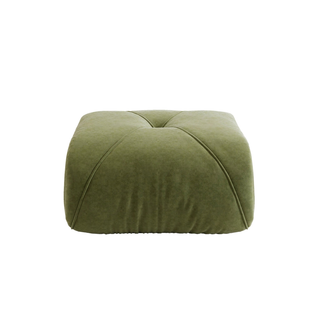 Pouf modulare in ciniglia verde con imbottitura 32D