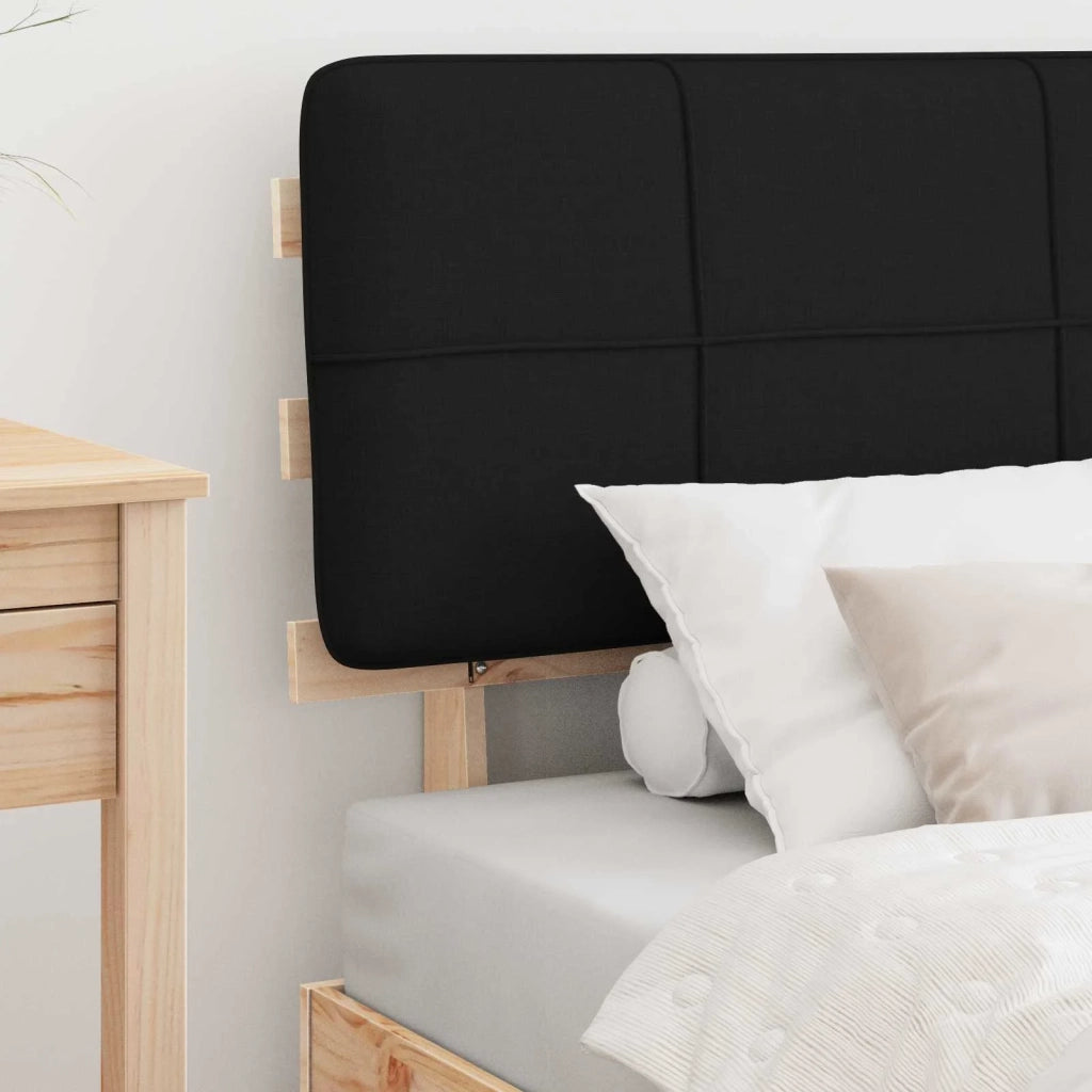 Letto con Testiera Rivestita Nero 100 x 200 cm Pino massello 877441