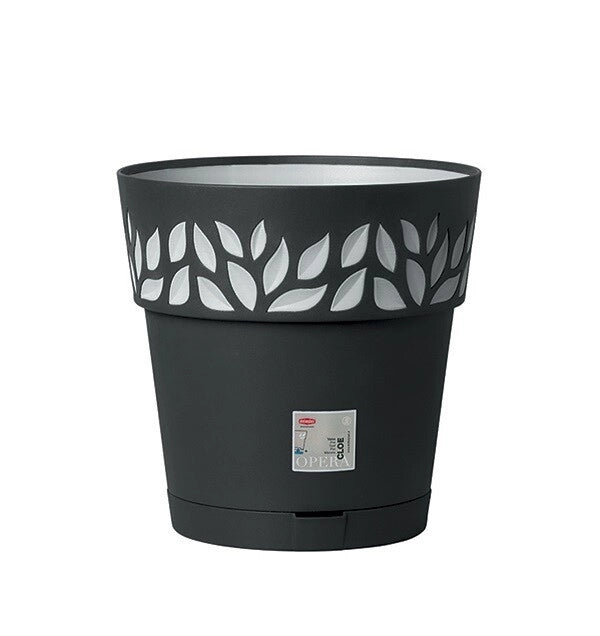 Vaso per interni ed esterni opera cloe Grigio Grafite 30 x 29 cm