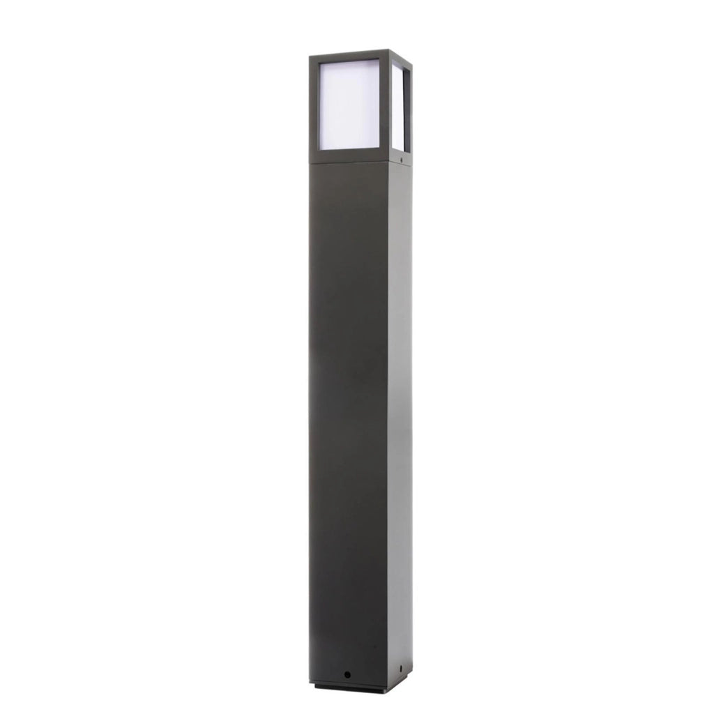 FACADO II ANGULAR Lampione da giardino lampada LED E27 IP65 palo luminoso moderno luce esterni sentiero viale 230V 65cm Grigio scuro diffusore opaco