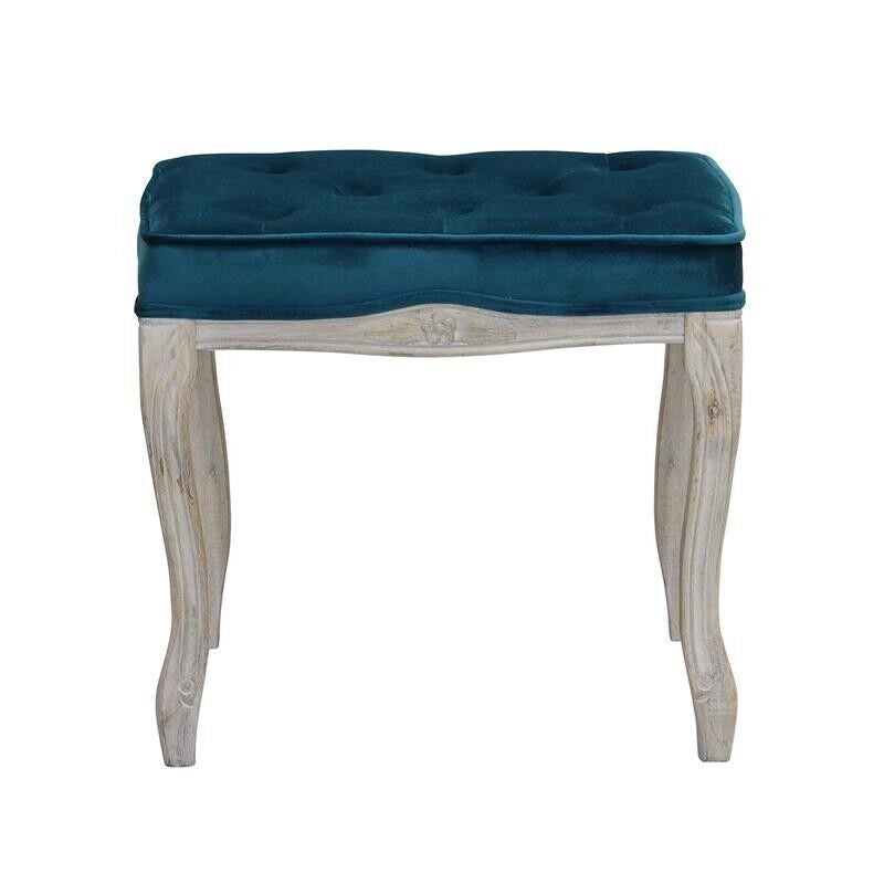 SGABELLO MARLY IN VELLUTO VINTAGE 50 X 36 X H47 CM DI COLORE BLU