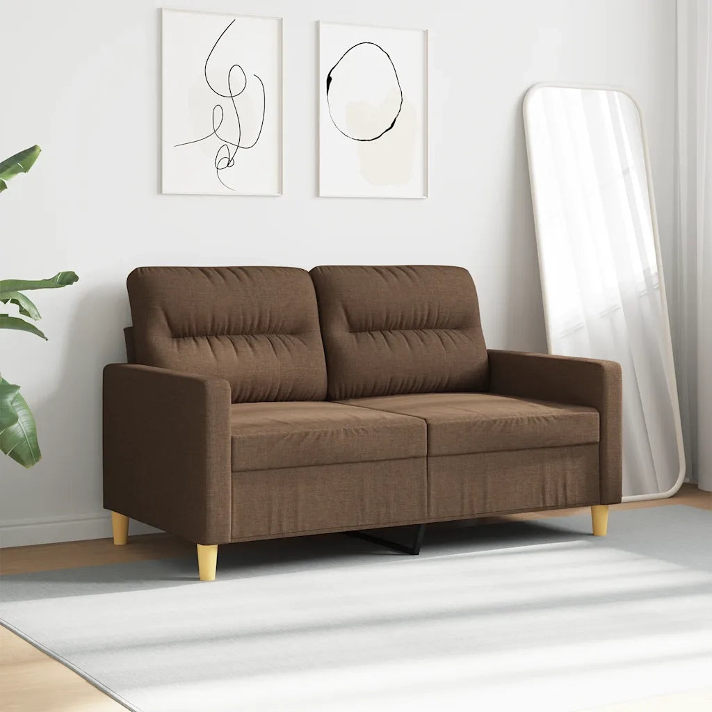 Divano a 2 Posti-Sofa 2 Posti Marrone 120 cm in Tessuto 371252