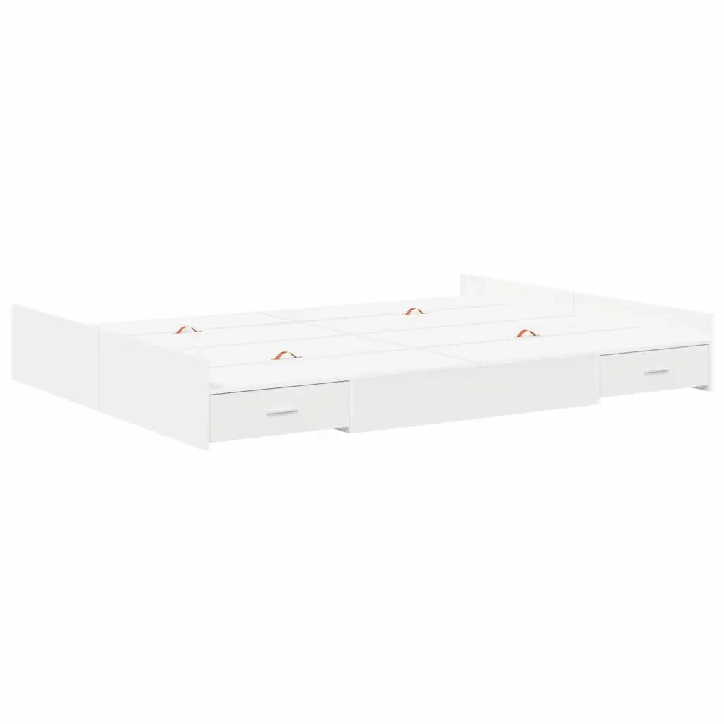 Struttura letto con contenitore-Giroletto con contenitore Bianco 140 x 200 cm